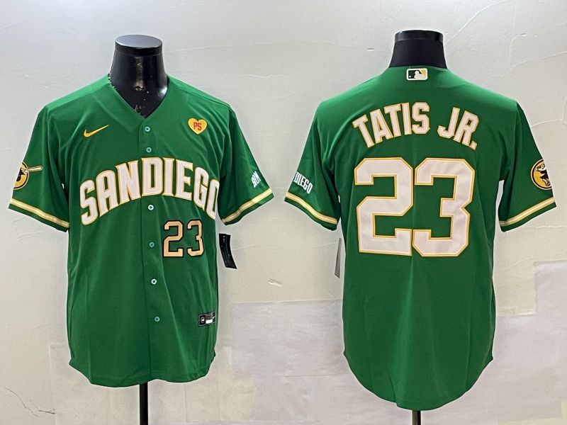 Men San Diego Padres #23 Tatis jr Green Jointly Name Game Nike 2025 MLB Jersey style 2